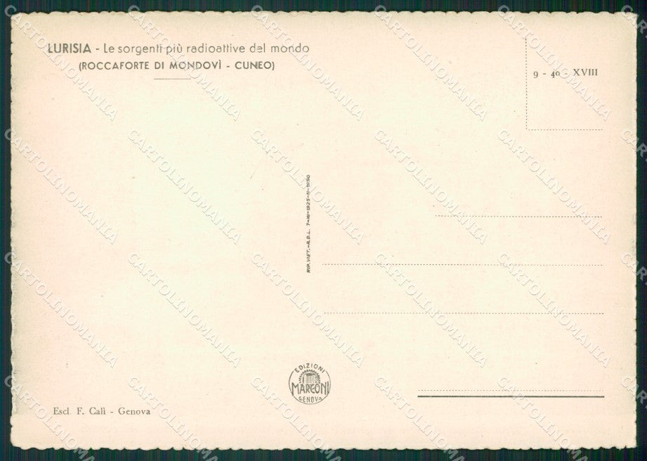 Cuneo Roccaforte Mondovì Lurisia Albergo Radium FG cartolina KB2371 – retro