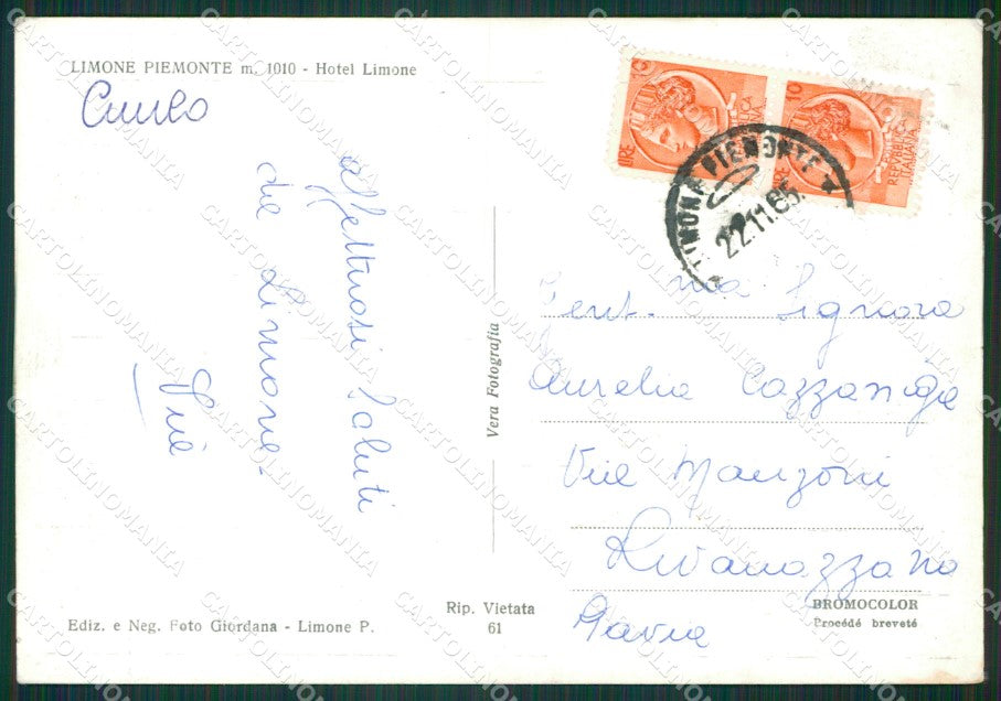Cuneo Limone Piemonte PIEGHE Foto FG cartolina KB2373 – retro