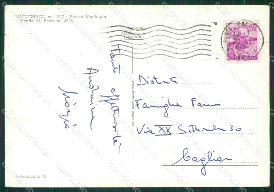 Verbania Macugnaga Auto PIEGHE Foto FG cartolina KB2391 – retro