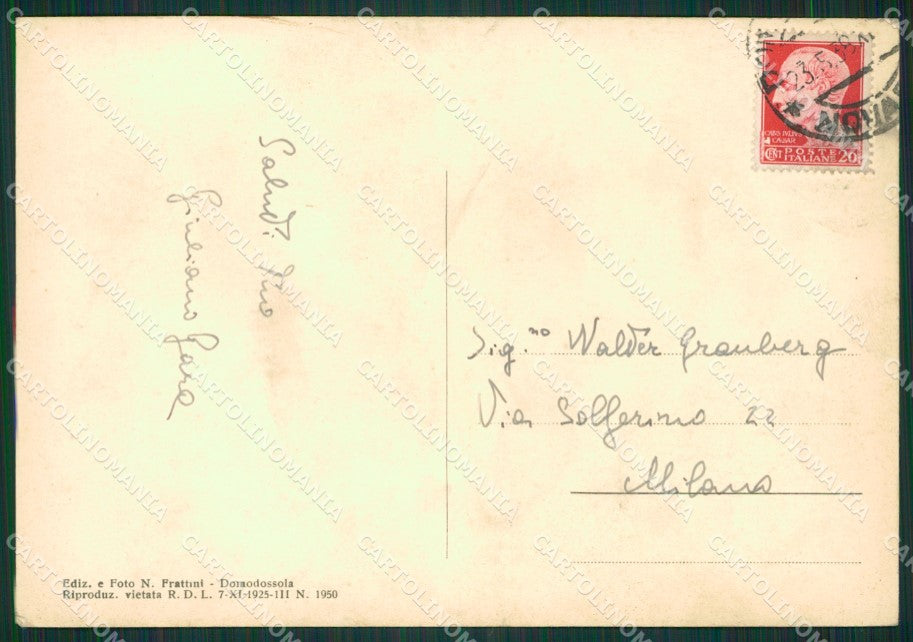 Novara Domodossola Frattini PIEGHINA Foto FG cartolina KB2414 – retro