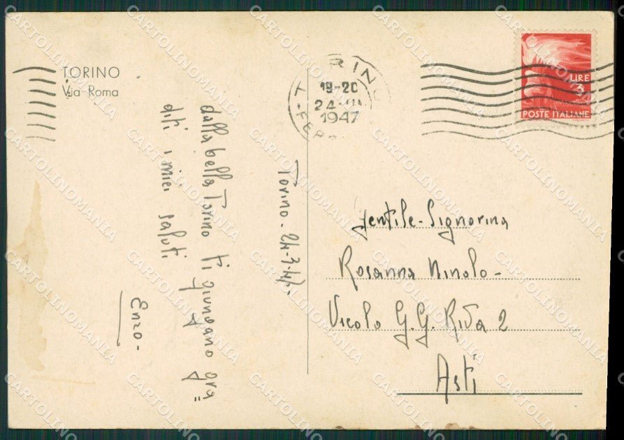 Torino Città Auto FG cartolina KB2451 – retro