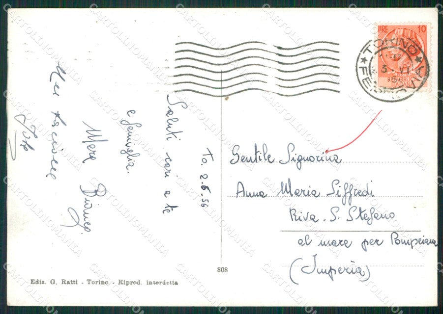 Torino Città Auto Corriera PIEGHINA Foto FG cartolina KB2469 – retro