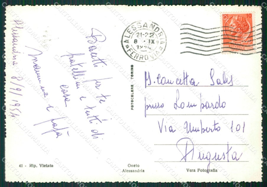 Alessandria Città Foto FG cartolina KB2481 – retro