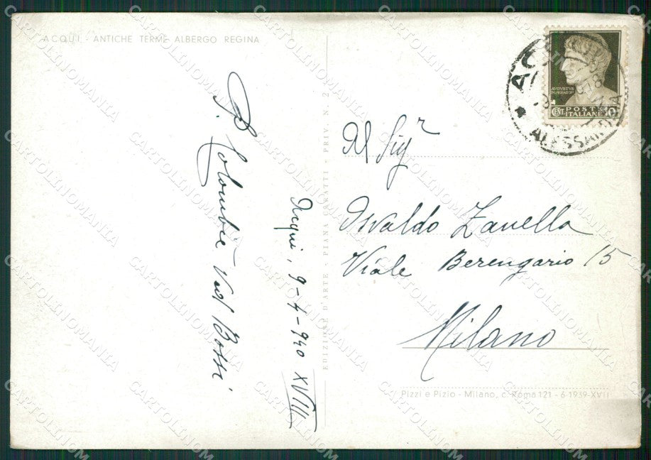 Alessandria Acqui Terme STRAPPINO FG cartolina KB2486 – retro