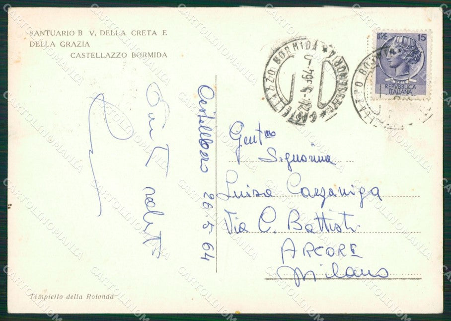 Alessandria Castellazzo Bormida Santuario Foto FG cartolina KB2488 – retro