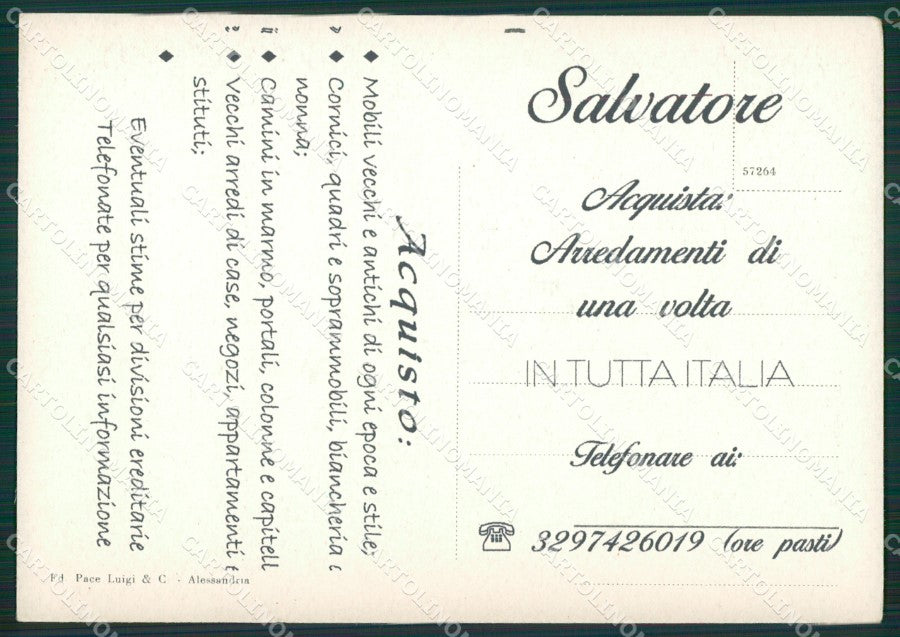 Alessandria Città Pubblicitaria FG cartolina KB2490 – retro