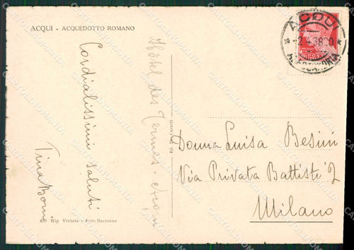 Alessandria Acqui Terme Acquedotto Romano FG cartolina KB2494 – retro