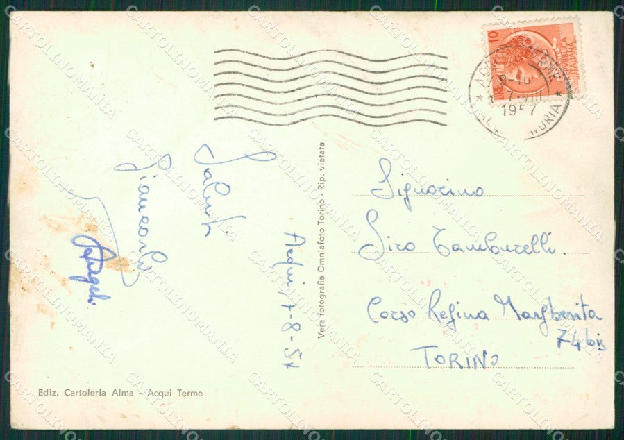 Alessandria Acqui Terme PIEGA Foto FG cartolina KB2495 – retro