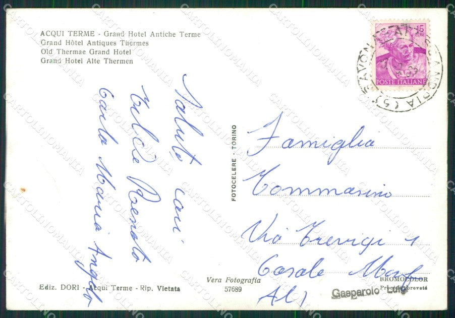 Alessandria Acqui Terme Auto PIEGHINE Foto FG cartolina KB2497 – retro