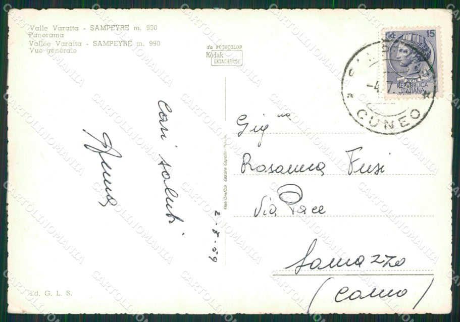 Cuneo Sampeyre Foto FG cartolina KB2501 – retro