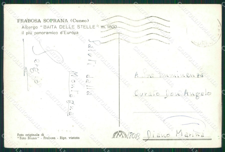 Cuneo Frabosa Soprana Foto FG cartolina KB2508 – retro