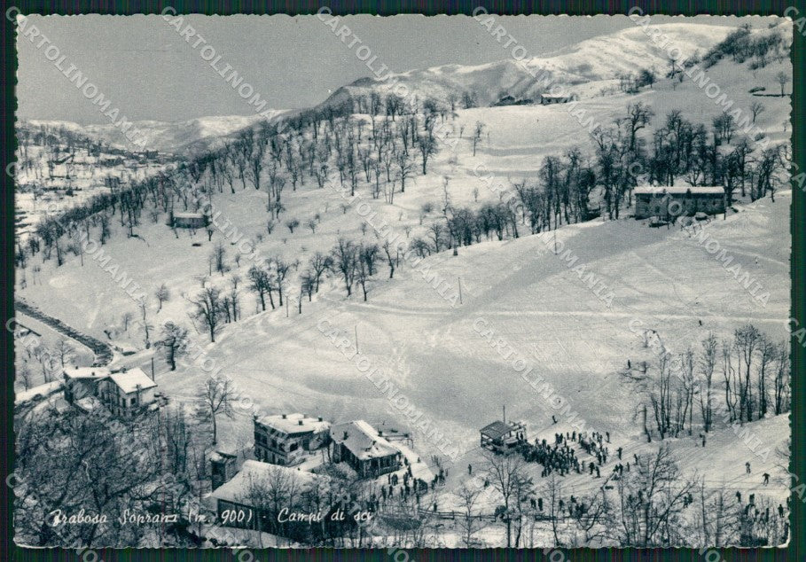 Cuneo Frabosa Soprana Nevicata Sci PIEGHINE Foto FG cartolina KB2511 – fronte