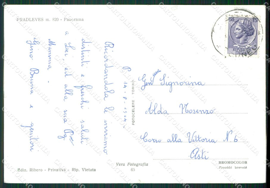 Cuneo Pradleves Foto FG cartolina KB2521 – retro