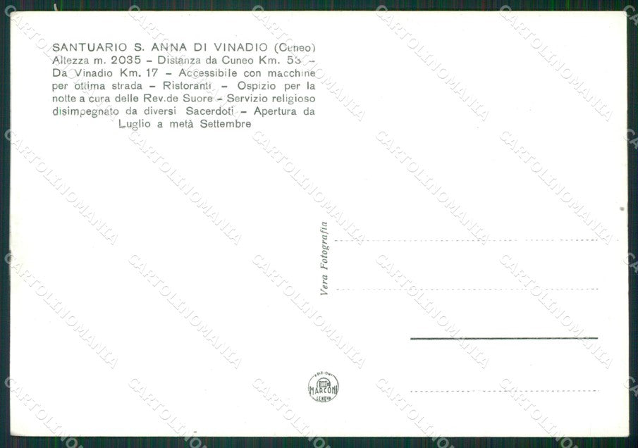 Cuneo Vinadio Sant'Anna di Santuario Foto FG cartolina KB2529 – retro
