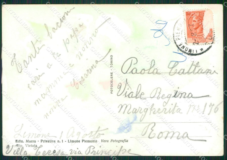 Cuneo Limone Piemonte Foto FG cartolina KB2531 – retro