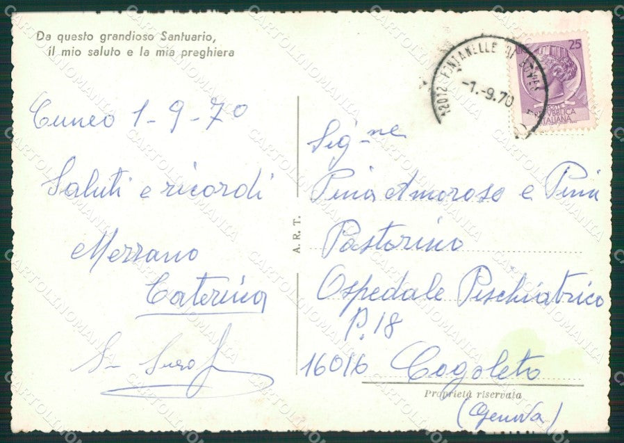 Cuneo Boves Fontanelle di Santuario PIEGA Foto FG cartolina KB2533 – retro