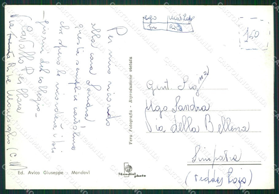 Cuneo Mondovì Foto FG cartolina KB2539 – retro