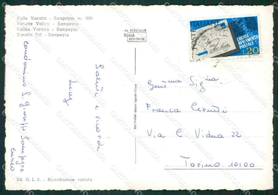 Cuneo Sampeyre Valle Varaita PIEGHINA Foto FG cartolina KB2541 – retro