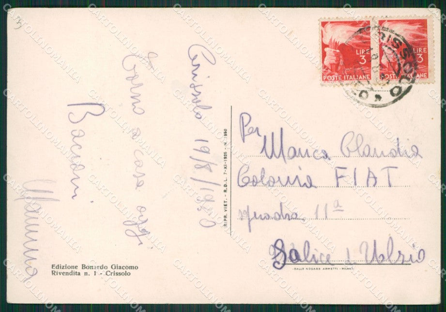 Cuneo Crissolo FG cartolina KB2546 – retro