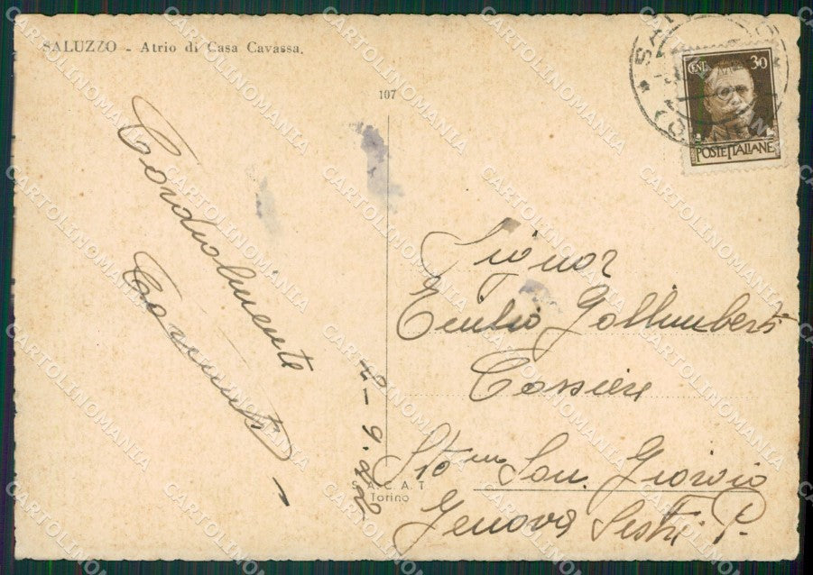 Cuneo Saluzzo FG cartolina KB2547 – retro