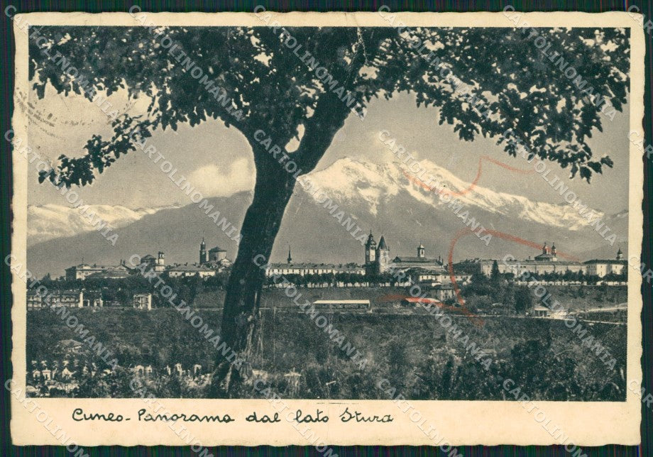 Cuneo Città PIEGA STRAPPO FG cartolina KB2554 – fronte