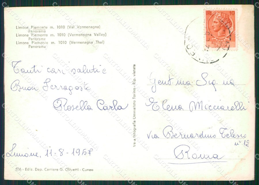 Cuneo Limone Piemonte Foto FG cartolina KB2559 – retro