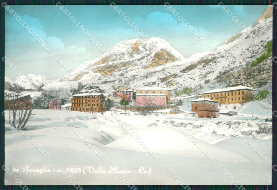 Cuneo Acceglio Nevicata Foto FG cartolina KB2575 – fronte