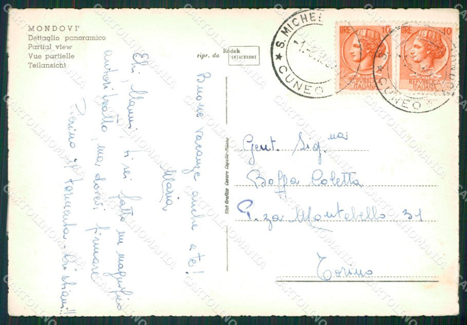 Cuneo Mondovì PIEGHE Foto FG cartolina KB2582 – retro