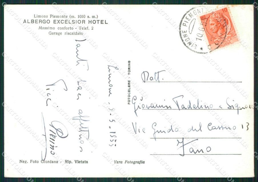 Cuneo Limone Piemonte Nevicata Foto FG cartolina KB2603 – retro