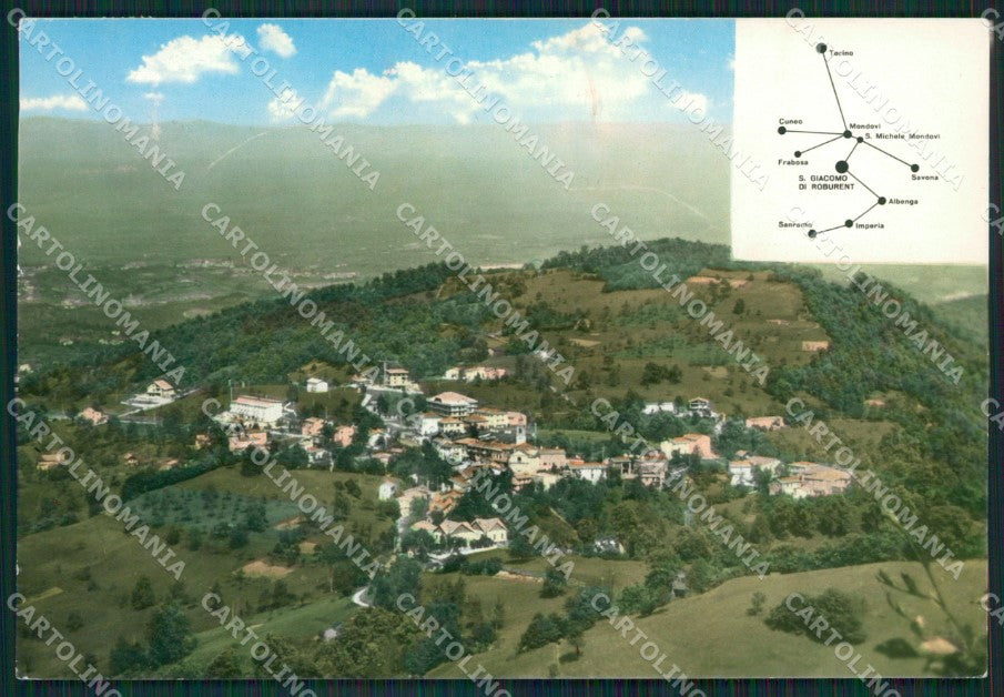 Cuneo Roburent Mappa PIEGHINA Foto FG cartolina KB2605 – fronte