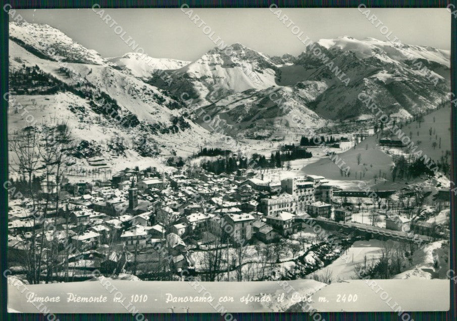 Cuneo Limone Piemonte Nevicata Cros PIEGHE Foto FG cartolina KB2613 – fronte