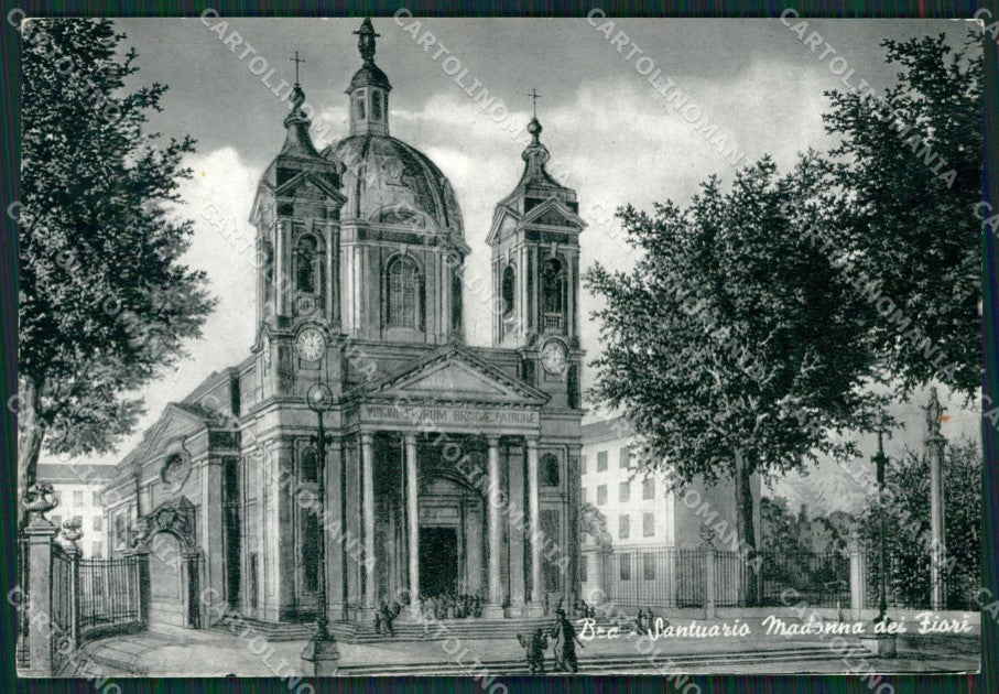 Cuneo Bra Madonna dei Fiori Santuario PIEGHE Foto FG cartolina KB2614 – fronte