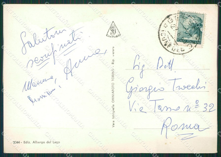 Cuneo Colle della Maddalena Valle Stura Lago Foto FG cartolina KB2619 – retro