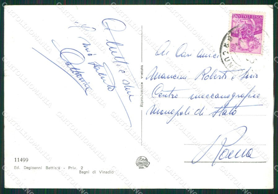 Cuneo Vinadio Bagni di Valle Stura Foto FG cartolina KB2620 – retro