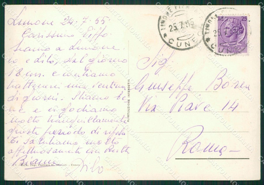 Cuneo Limone Piemonte PIEGHE FG cartolina KB2621 – retro