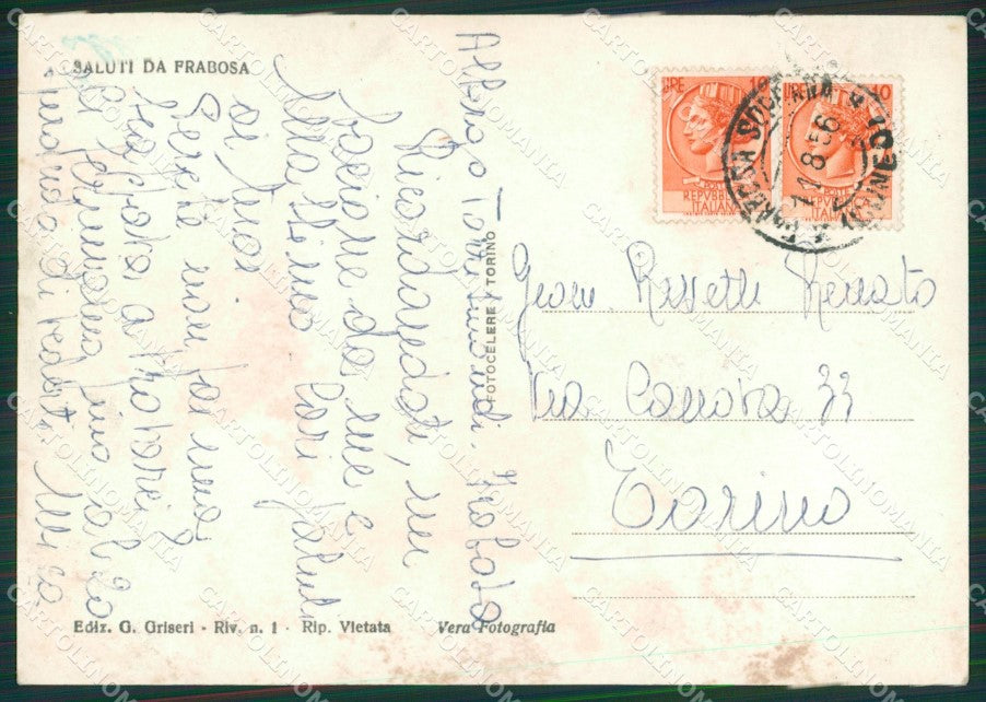 Cuneo Frabosa Soprana Monte Moro ABRASA Foto FG cartolina KB2626 – retro