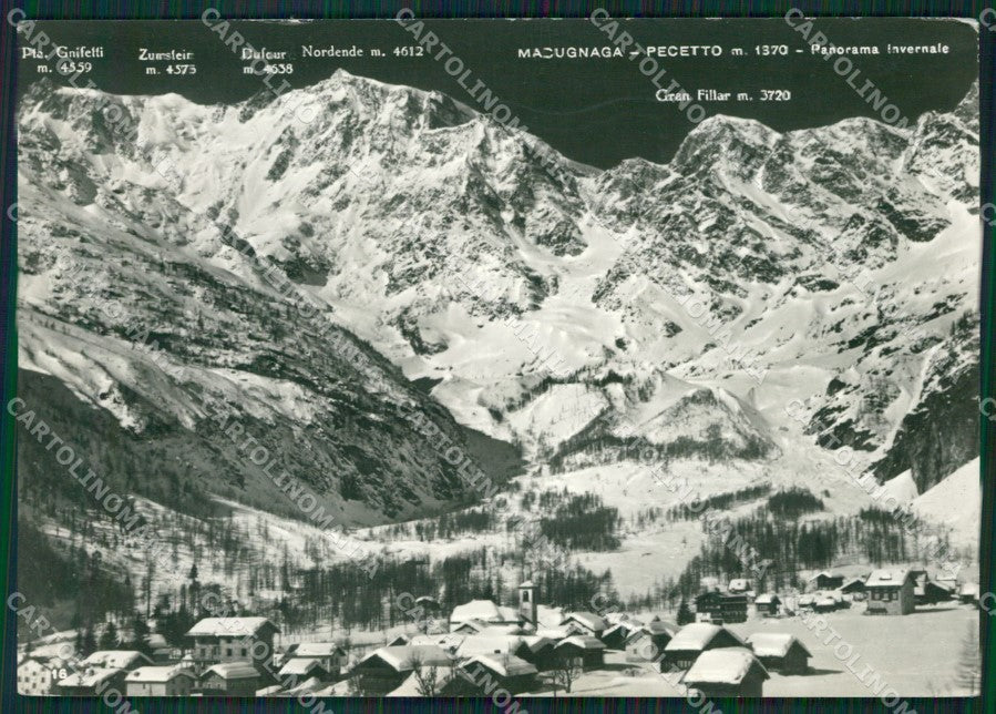 Verbania Macugnaga Pecetto Nevicata Foto FG cartolina KB2635 – fronte