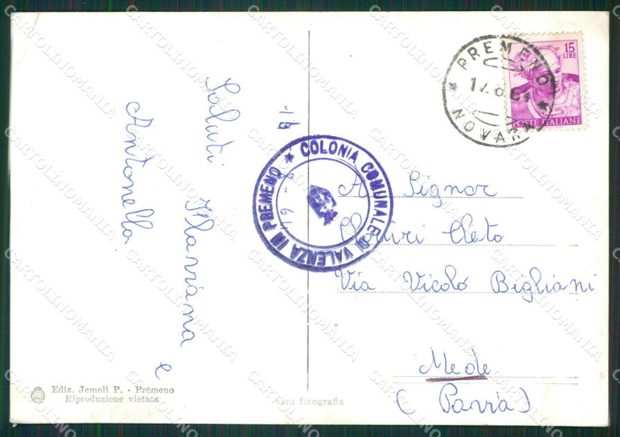 Verbania Premeno Monte Zeda PIEGHINA Foto FG cartolina KB2638 – retro