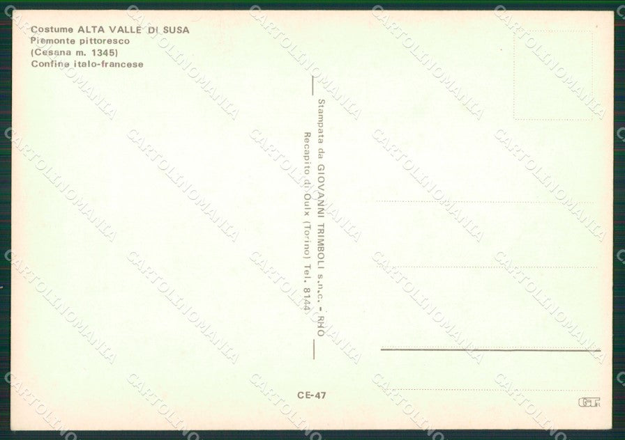 Torino Cesana Costumi Foto FG cartolina KB2656 – retro