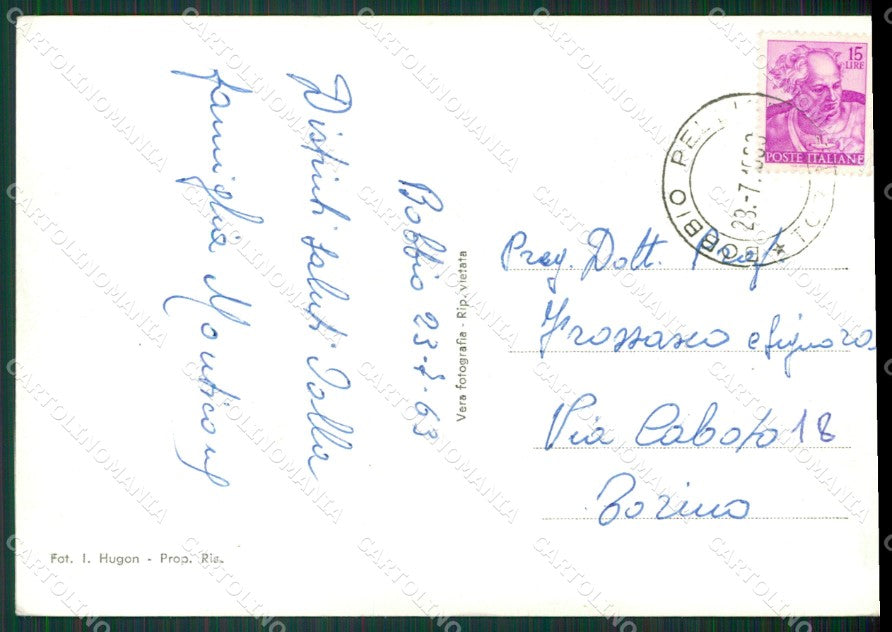 Torino Bobbio Pellice Stelle Alpine Alpi Cozie Foto FG cartolina KB2663 – retro