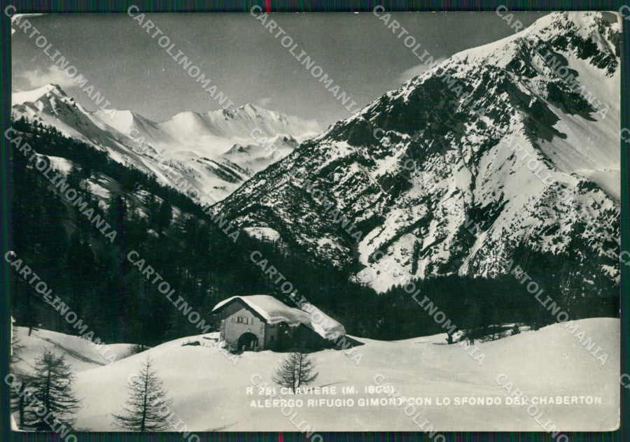 Torino Clavieres Nevicata PIEGHINA Foto FG cartolina KB2672 – fronte