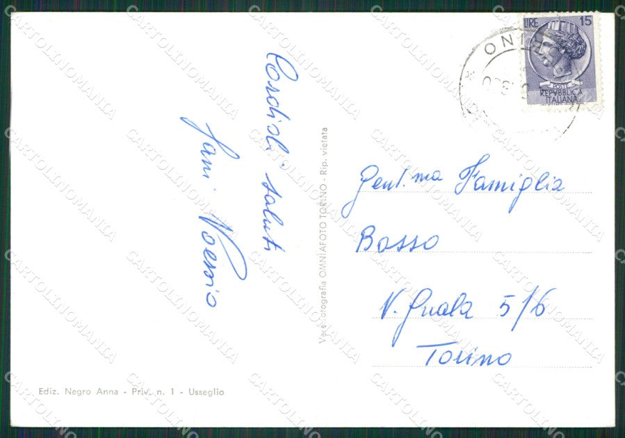 Torino Usseglio Villaretto Monte Rosa Foto FG cartolina KB2686 – retro