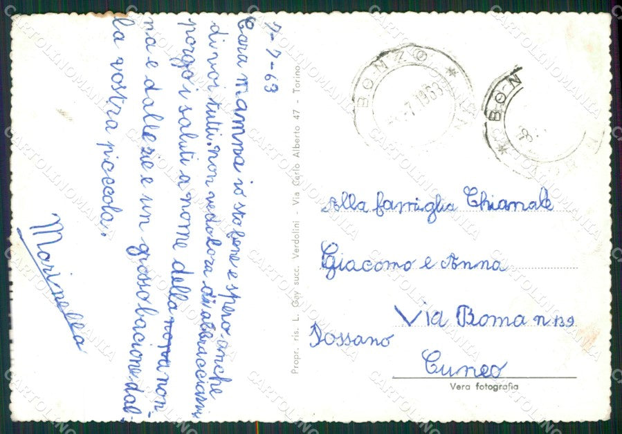 Torino Groscavallo Bonzo PIEGHE Foto FG cartolina KB2712 – retro
