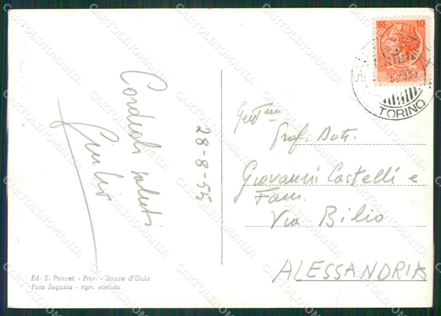 Torino Sauze d'Oulx Sportinia Seggiovia Triplex PIEGHE Foto FG cartolina KB2719 – retro