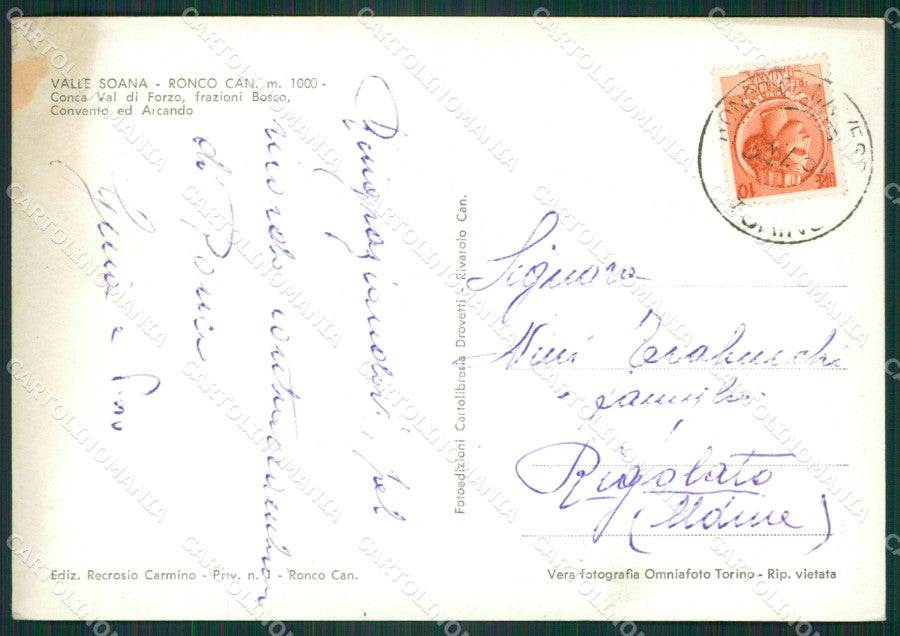 Torino Ronco Canavese ABRASA Foto FG cartolina KB2752 – retro