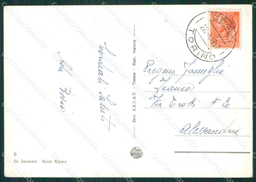 Torino Balme Pian della Mussa Foto FG cartolina KB2765 – retro