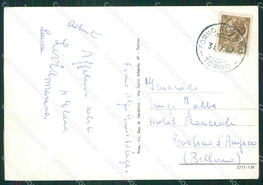Torino Forno Alpi Graie PIEGHINE Foto FG cartolina KB2769 – retro