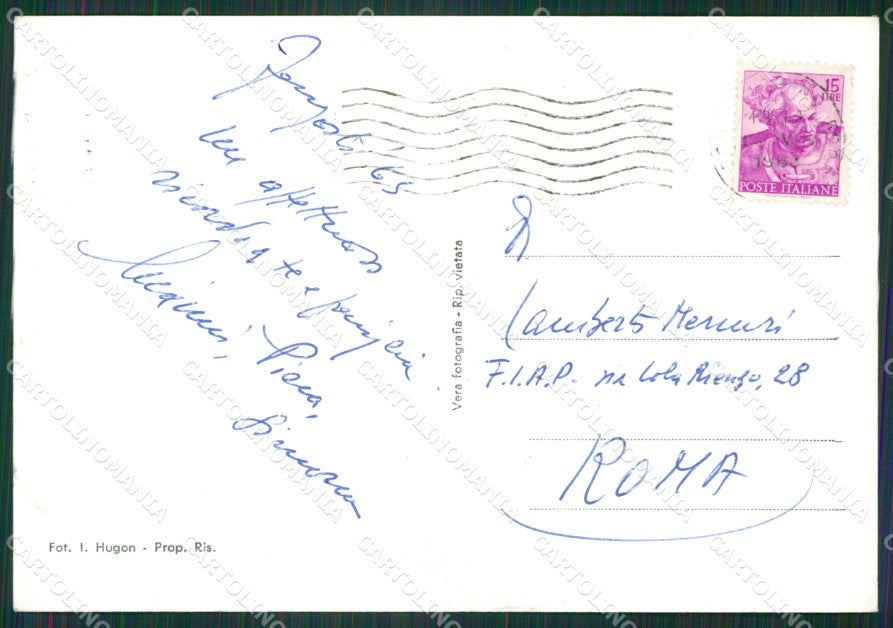 Torino Torre Pellice Prà Rifugio Jervis PIEGA Foto FG cartolina KB2773 – retro