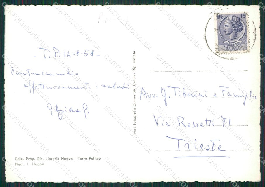 Torino Torre Pellice Prà Val Pellice Friuland Foto FG cartolina KB2774 – retro