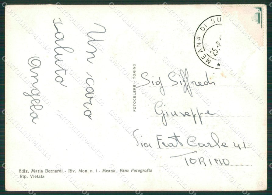 Torino Meana Rocciamelone PIEGHINA Foto FG cartolina KB2782 – retro